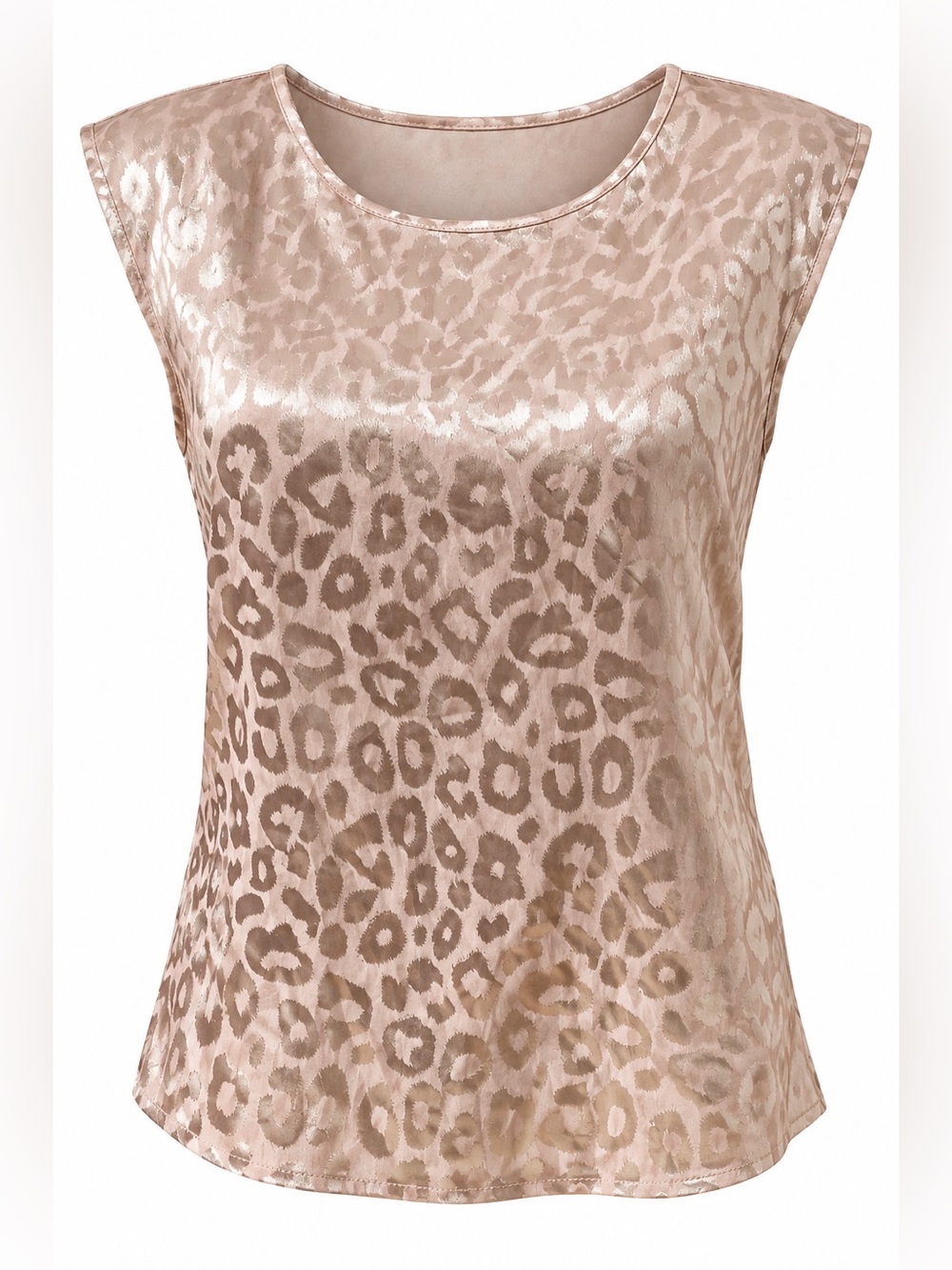 Pink Leopard Jacquard Sleeveless Blouse Size Small Unbranded